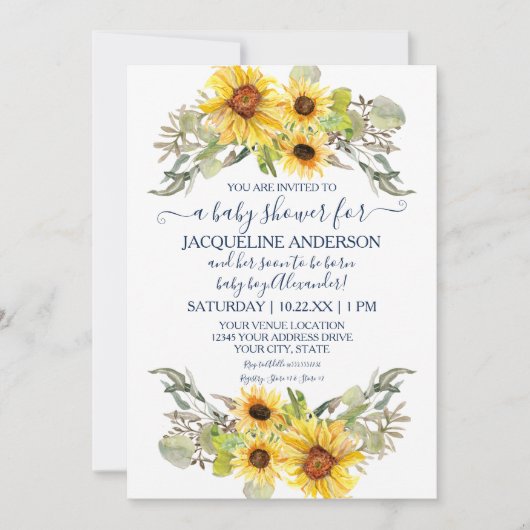 赤素朴ちゃんシャワーによるヒマワリ海軍ホワイトドライブ 招待状 (正面)