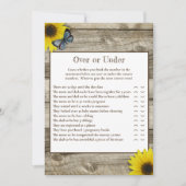 赤素朴ちゃんシャワーの上または下のひまわり 招待状 (正面)