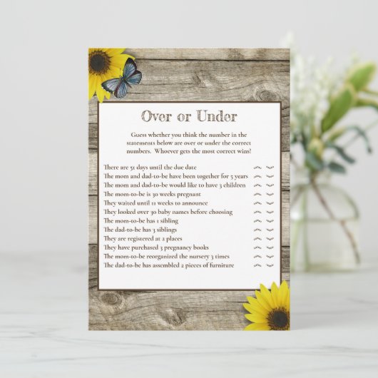 赤素朴ちゃんシャワーの上または下のひまわり 招待状 (スタンド正面)