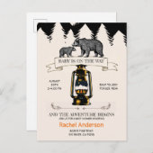 赤素朴ちゃんシャワーウッドランドワイルダネスベア インビテーションポストカード (正面/裏面)