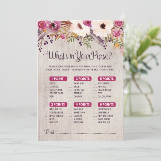 赤素朴ちゃんシャワーゲーム財布の中身 招待状 (スタンド正面)