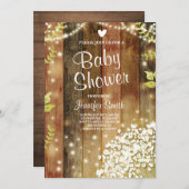 赤素朴ちゃんシャワー招待状ベビーのブレスライト 招待状 (正面/裏面)