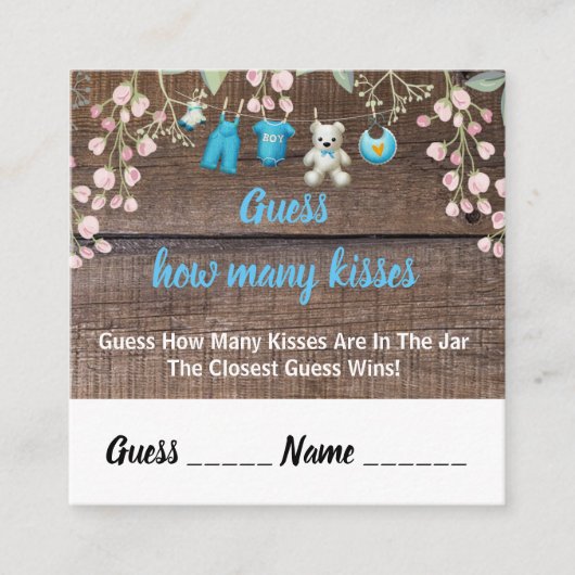 赤素朴ちゃんシャワー数を推測キスカード スクエア名刺 (正面)