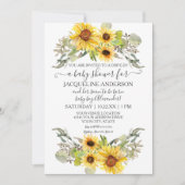 赤素朴ちゃんシャワー水彩ひまわりドライブ 招待状 (正面)