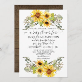 赤素朴ちゃんシャワー水彩ひまわりドライブ 招待状