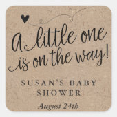 赤素朴ちゃんシャワー、クラフト、ニュートラルサンキューラベル スクエアシール (正面)