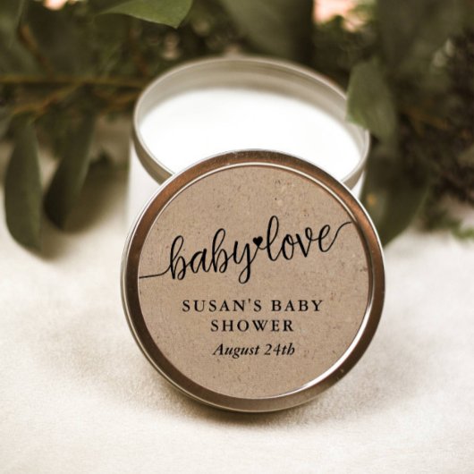 赤素朴ちゃんシャワー、クラフト、ベビーラブメッセージカード ラウンドシール