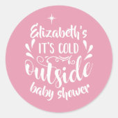 赤素朴ちゃんシャワー/散水の外で冷たいクラフト ラウンドシール (正面)