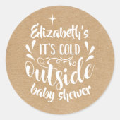 赤素朴ちゃんシャワー/散水の外で冷たいクラフト ラウンドシール (正面)