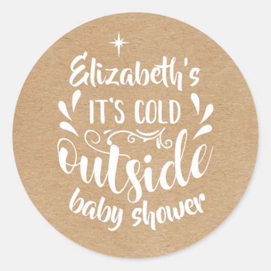 赤素朴ちゃんシャワー/散水の外で冷たいクラフト ラウンドシール (正面)