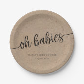 赤素朴ちゃんシャワーKraft Ohベビーツインズカスタム ペーパープレート (正面)