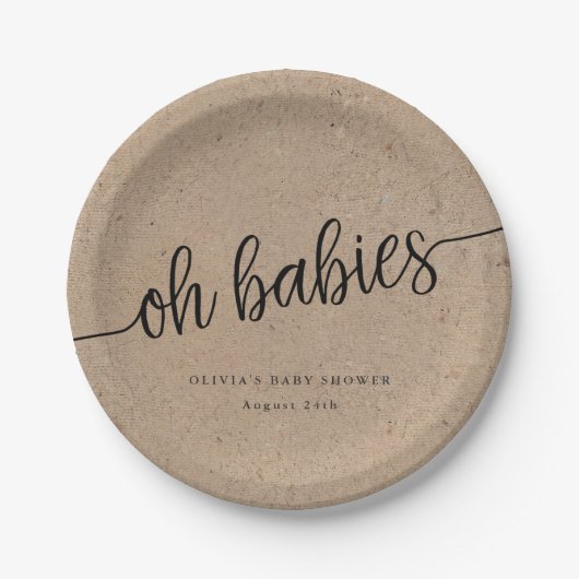 赤素朴ちゃんシャワーKraft Ohベビーツインズカスタム ペーパープレート (正面)