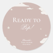 赤素朴ちゃんミニマルシャワー準備ポップ・アートのができて ラウンドシール (正面)