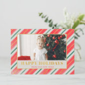 赤素朴とストライプ緑の引っ越しました写真 シーズンカード (スタンド正面)