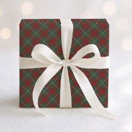 赤素朴と緑のタータンチェック格子模様 ラッピングペーパー