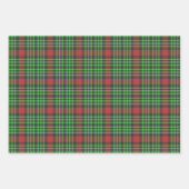赤素朴と緑の格子模様 ラッピングペーパーシート (正面3)