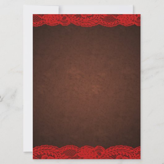 赤素朴と茶色の田舎結婚式 招待状 (裏面)