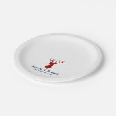 赤素朴と青のウェディングレセプションで鹿狩り ペーパープレート (アングル)