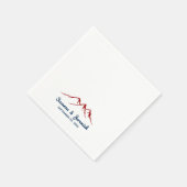 赤素朴と青のウェディングレセプションに山 スタンダードカクテルナプキン (角)