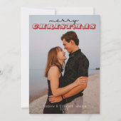 赤素朴と青のセーター1フォトクリスマスカード 招待状 (正面)