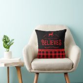 赤素朴と黒のバッファローのプレイドファミリ名 クッション (椅子)