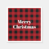 赤素朴と黒のバッファローはメリークリスマスを祈る スタンダードカクテルナプキン (正面)