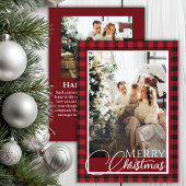 赤素朴と黒の写真クリスマス シーズンカード