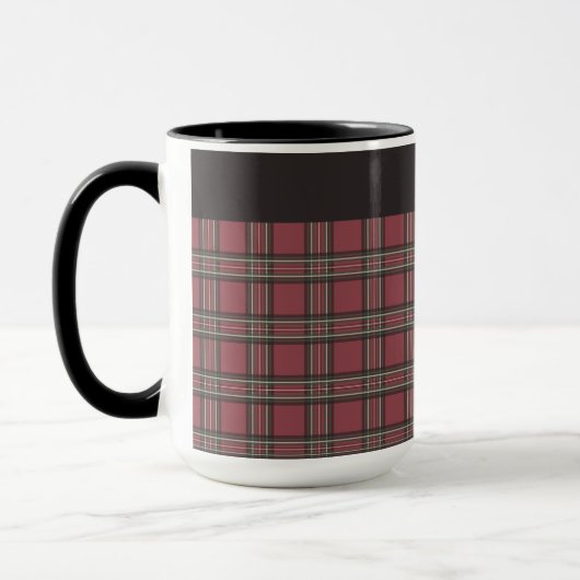 赤素朴と黒の格子縞 マグカップ (左)