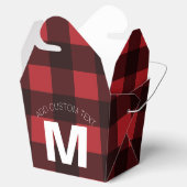 赤素朴と黒の水牛の格子模様モノグラム フェイバーボックス (オープン)