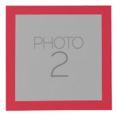 赤素朴と黒の水牛の格子模様モノグラム フォトキューブ (右)