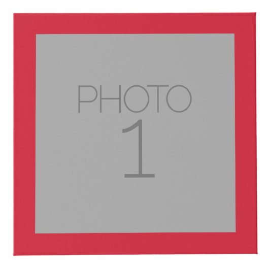 赤素朴と黒の水牛の格子模様モノグラム フォトキューブ (正面)