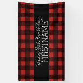 赤素朴と黒バッファロープレイド誕生日パーティー 横断幕 (縦)