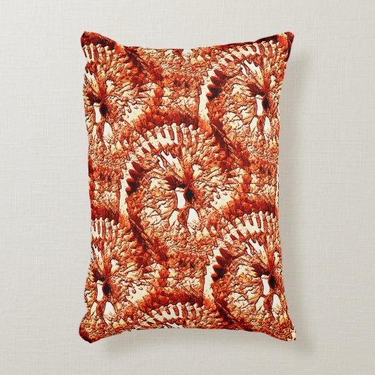 赤素朴みを帯びたサンゴのロゼットを彫る反復 アクセントクッション (正面(垂直))