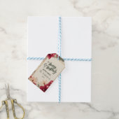 赤素朴アマリリス・クリスマス ギフトタグ (より糸付き)