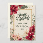 赤素朴アマリリス・クリスマス シーズンカード (正面/裏面)