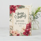 赤素朴アマリリス・クリスマス シーズンカード (スタンド正面)