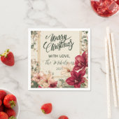 赤素朴アマリリス・クリスマス スタンダードカクテルナプキン (インサイチュ)