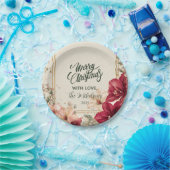 赤素朴アマリリス・クリスマス ペーパープレート (パーティー)