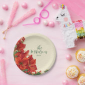 赤素朴アマリリス・クリスマス ペーパープレート (パーティー)