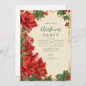 赤素朴アマリリス・クリスマス 招待状 (正面/裏面)