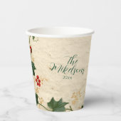 赤素朴アマリリス・クリスマス 紙コップ (正面)