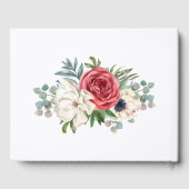 赤素朴エレガントと金ゴールドのフローラホワ結婚イト ゲストブック (裏面)