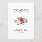 赤素朴エレガントと金ゴールドのフローラホワ結婚イト メニュー (裏面)