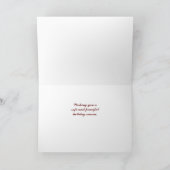 赤素朴キツネスノーシーンホリデー カード (内部)