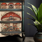 赤素朴キノコフォークアートデカップクラフト 薄葉紙