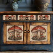 赤素朴キノコフォークアートデカップクラフト 薄葉紙