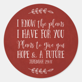 赤素朴キリスト教聖書聖句タイポグラフィ ラウンドシール