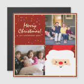 赤素朴クリスマスファミリーフォトホリデーカード (正面/裏面)