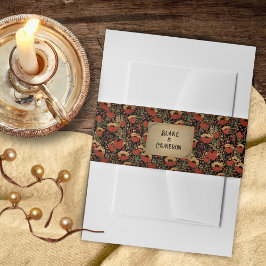 赤素朴ケシヴィンテージウッドズ結婚ズ 招待状ベリーバンド