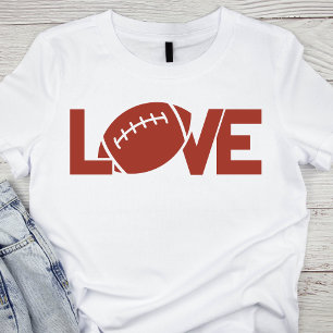 赤素朴サッカーラブ文字グラフィック Tシャツ
